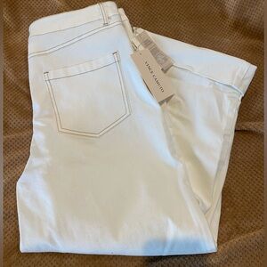 NWT Vince Camuto Women's White Wide Leg Cropped Jean Size 32/14 Casual